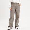 Pantalon jambe large vert kaki femme