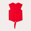 Blouse avec noeud rouge fluo femme