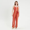 Combinaison pantalon avec pans rouge femme