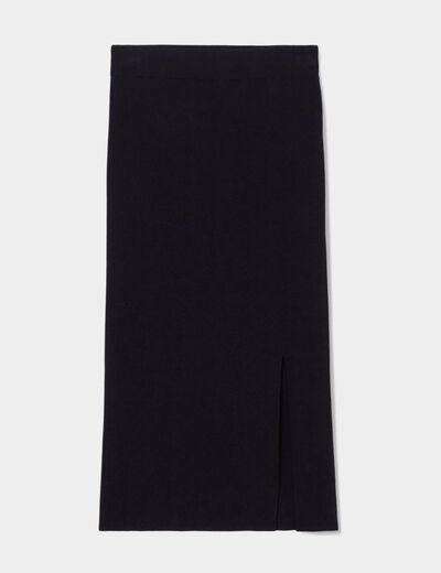 Jupe midi moulante noir femme