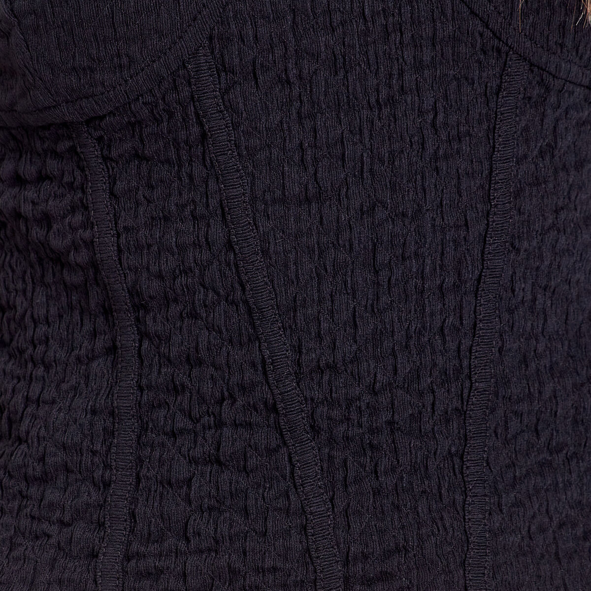 Débardeur bustier gauffré noir femme
