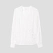 Blouse manches longues ecru femme