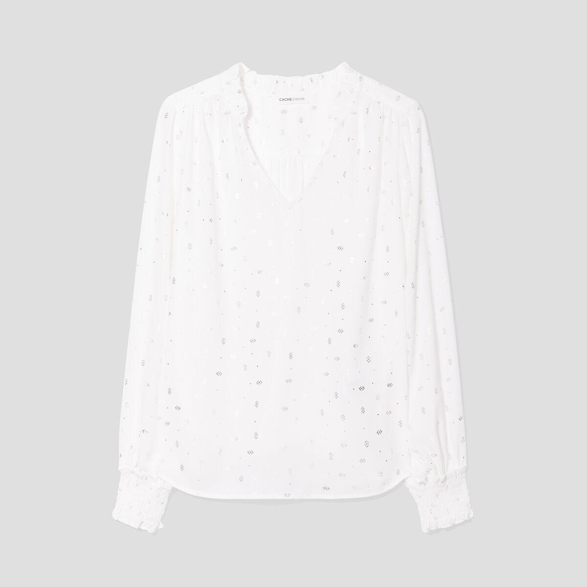 Blouse manches longues ecru femme