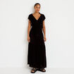 Jupe longue pliss&eacute;e &eacute;vas&eacute;e noir femme