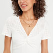 Robe empire évasée ecru femme