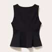 Top cintré col carré sans manches noir femme
