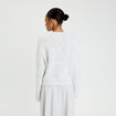 Pull col rond gris clair femme