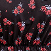 Blouse col V manches courtes noir femme