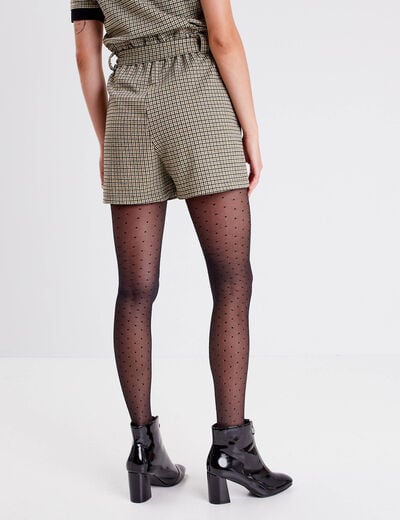 Short paperbag ceinturé blanc femme