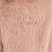 Veste droite fausse fourrure col rond rose poudr&eacute;e femme