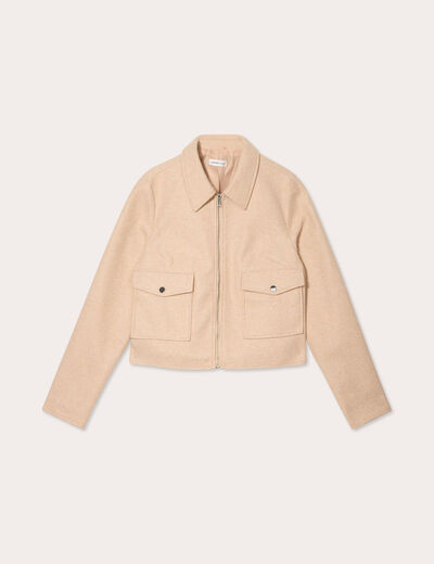 Veste zippée beige femme