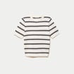 Pull ajust&eacute; court manches courtes blanc femme