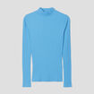 T-shirt c&ocirc;tel&eacute; col montant bleu femme