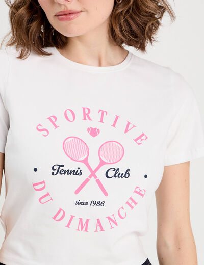 T-shirt cropped blanc femme