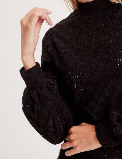 Pull manches longues noir femme