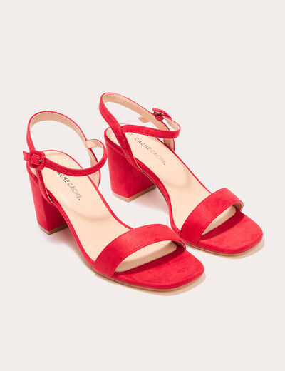 Sandales à talons rouge femme