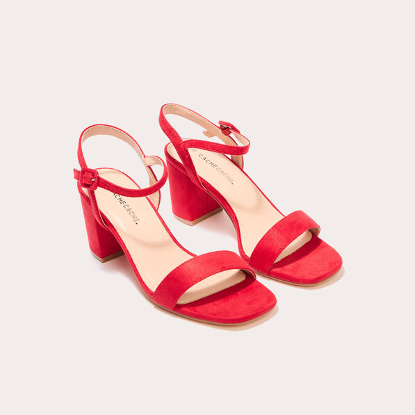 Sandales à talons rouge femme