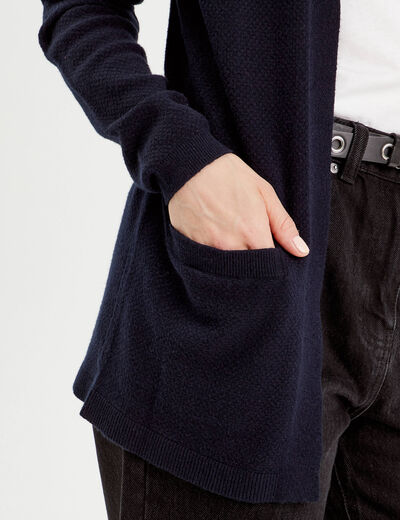 Gilet manches longues bleu marine femme
