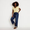 T-shirt noeuds dos jaune clair femme