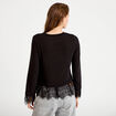 Pull d&eacute;tails de dentelle noir femme