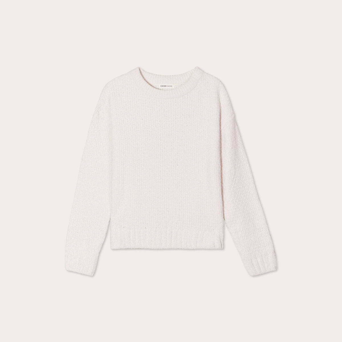 Pull manches longues ecru femme