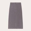 Jupe midi droite fendue gris foncé femme