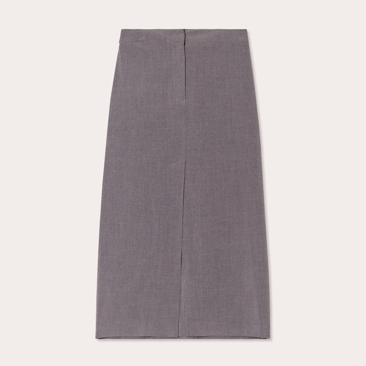 Jupe midi droite fendue gris foncé femme