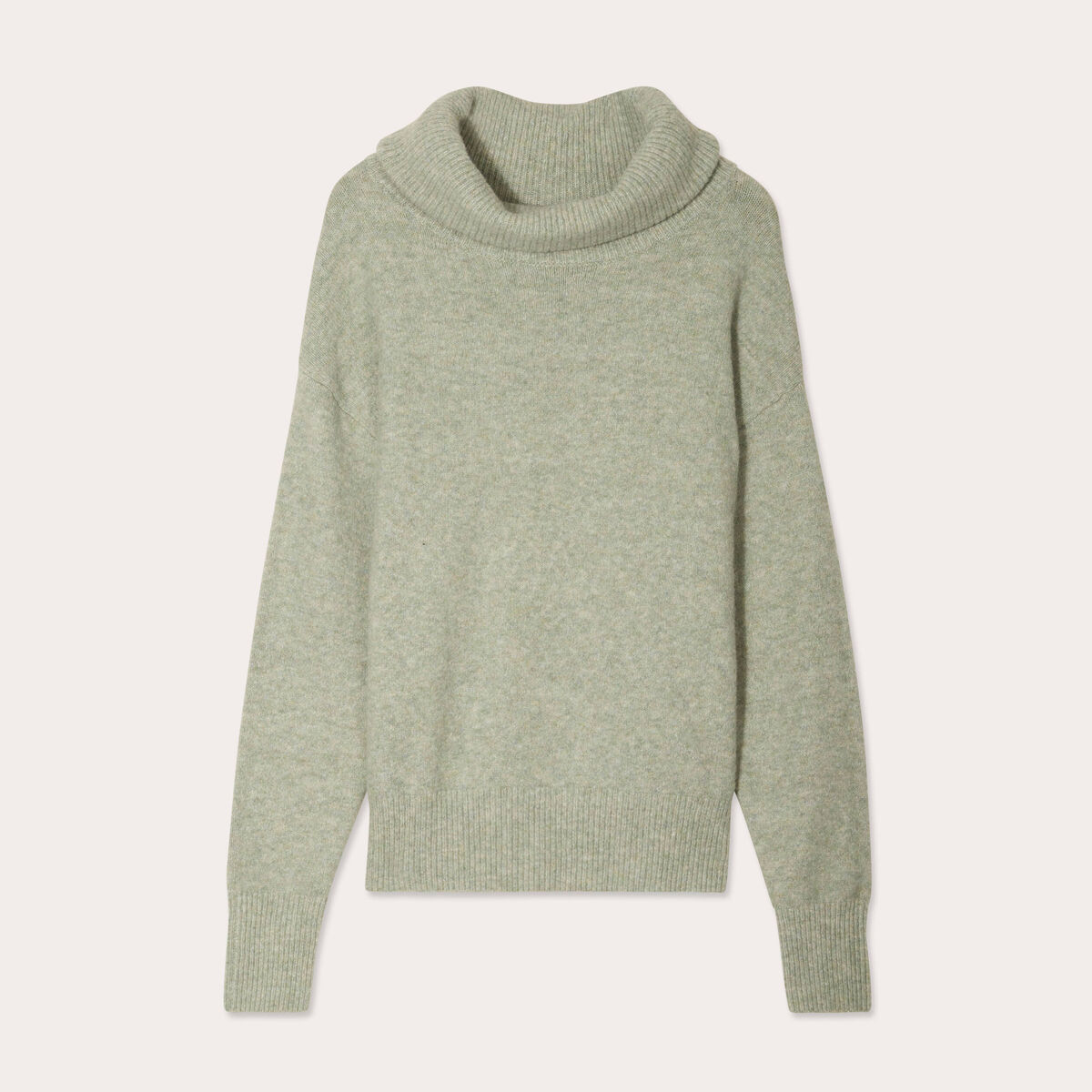 Pull avec col roulé vert pastel femme