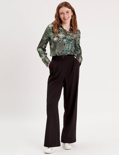 Chemise manches longues noir femme