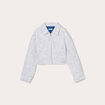Veste courte oversize zippée blanc femme