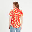 Chemise manches courtes orange femme