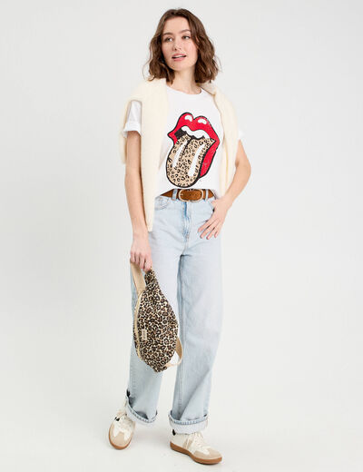 T-shirt The Rolling Stones blanc femme