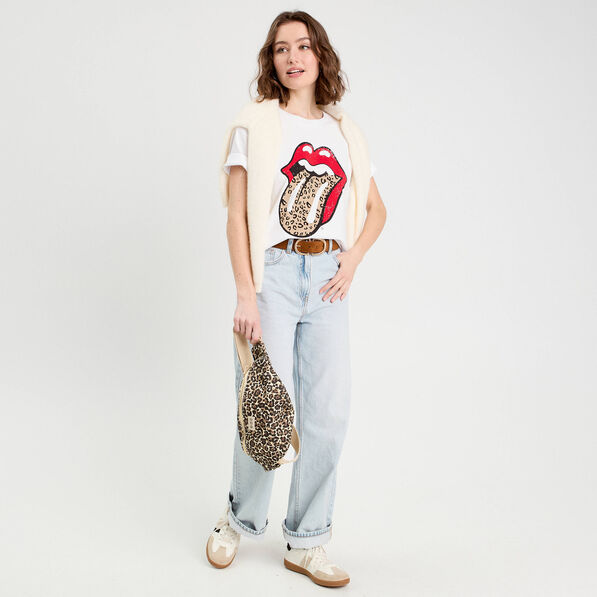 T-shirt The Rolling Stones blanc femme