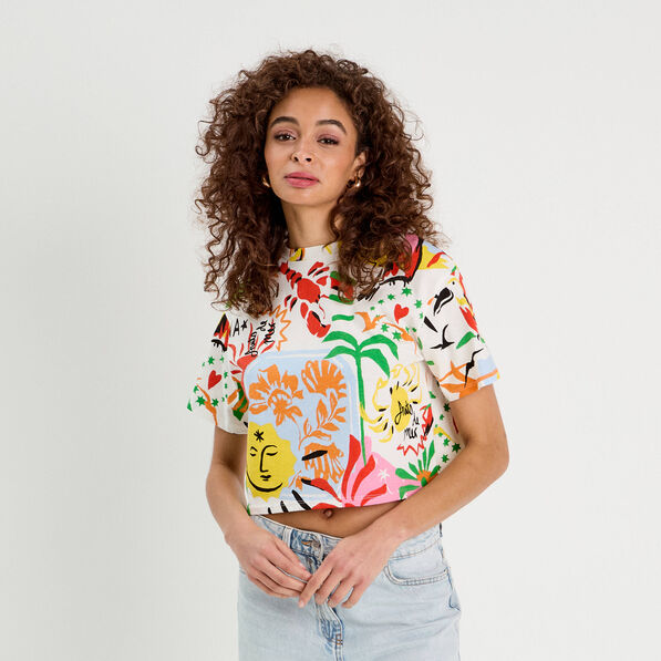 t shirt cropped blanc femme T-shirt cropped blanc femme