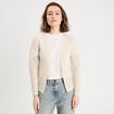 Gilet manches longues ajouré ecru femme