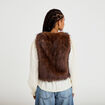 Gilet sans manches fausse fourrure marron femme