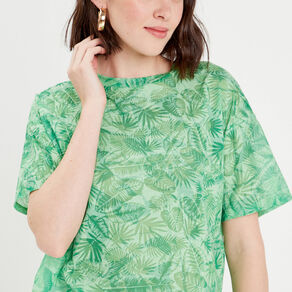T-shirt manches courtes vert femme
