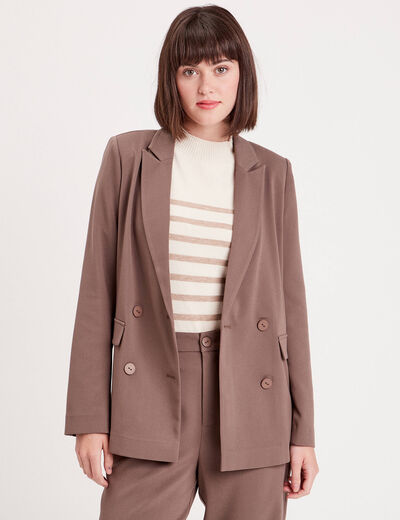 Veste esprit blazer droite taupe femme