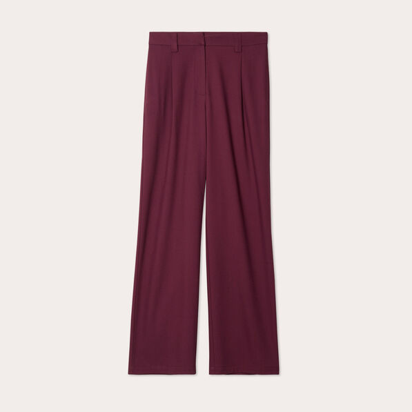 pantalon large avec pinces prune femme Pantalon large avec pinces prune femme