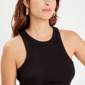debardeur cotele noir femme Débardeur côtelé noir femme