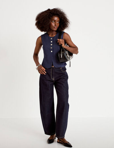 Veston sans manches bleu femme