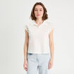 Polo manches courtes ecru femme