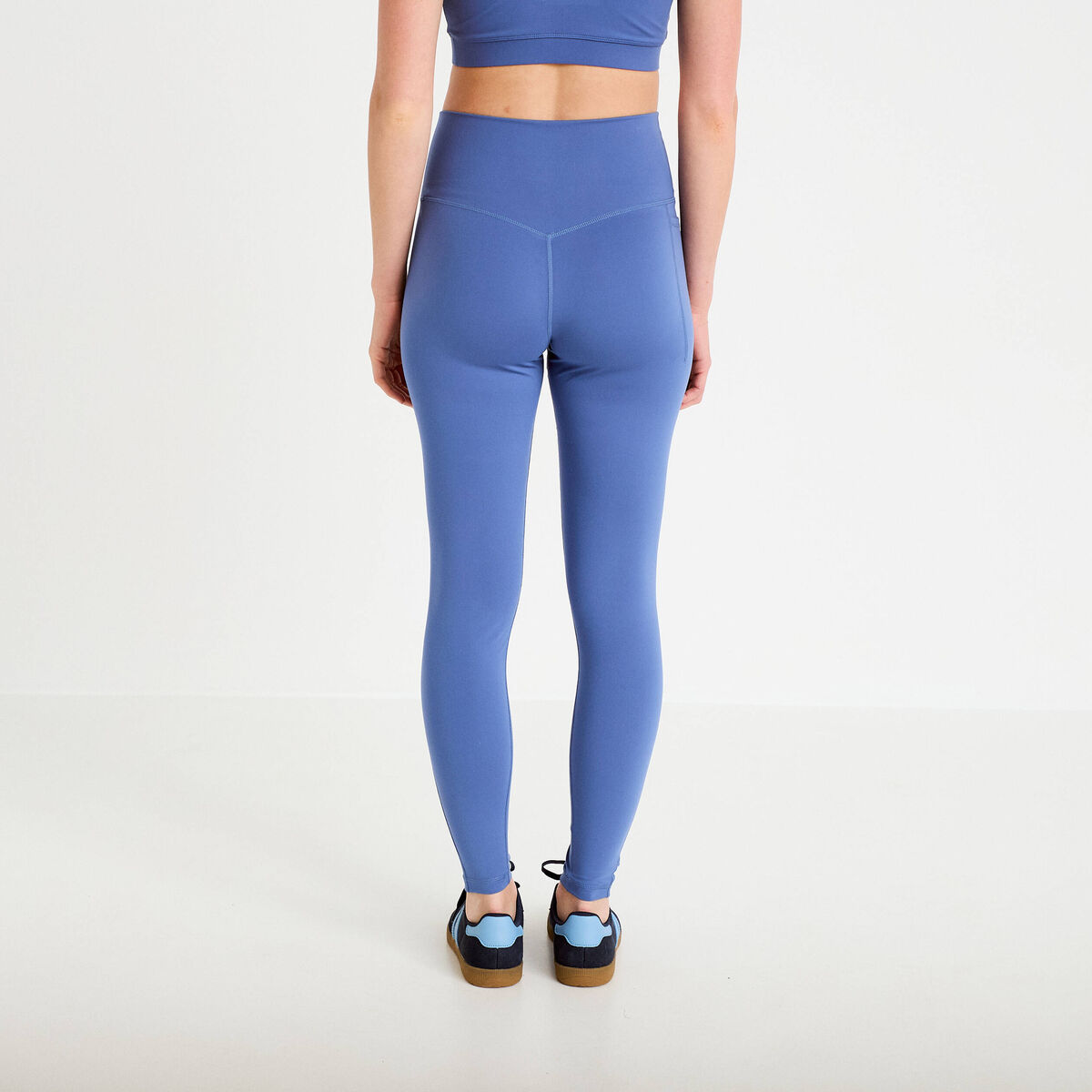Leggings taille haute bleu fonc&eacute; femme