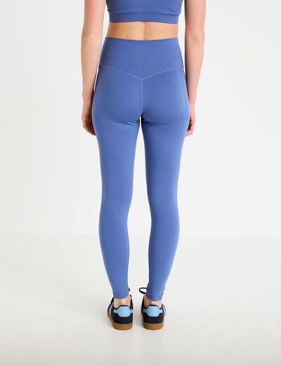 Leggings taille haute bleu fonc&eacute; femme