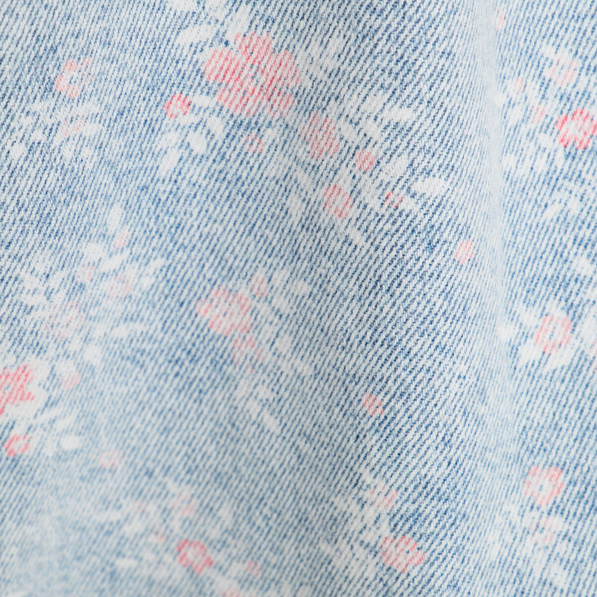 Veste droite en jean rose clair femme