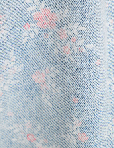 Veste droite en jean rose clair femme