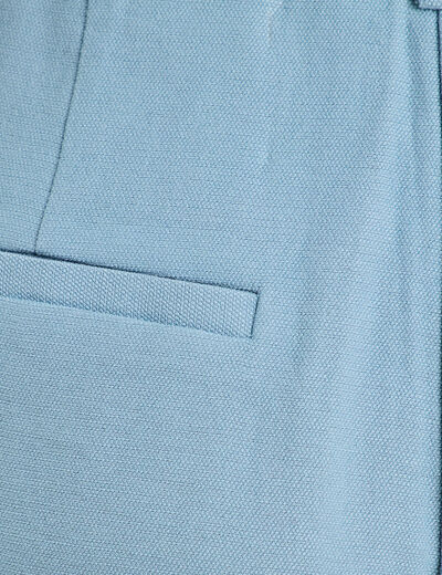 Bermuda droit pinces bleu gris femme