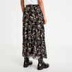 Jupe longue &eacute;vas&eacute;e en voile transparent noir femme