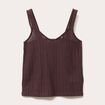 Débardeur effet crochet marron foncé femme