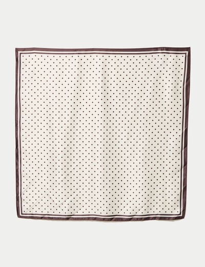 Foulard aspect satin&eacute; soyeux ecru femme